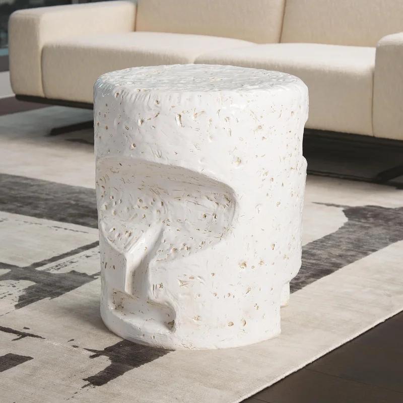 Round Gilles Ceramic Side Table for Indoor/Outdoor Use