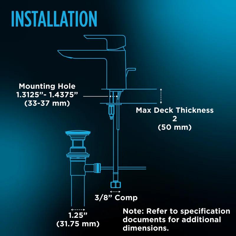 Polished Nickel 5.25" Modern Single Hole Faucet with Drain Assembly