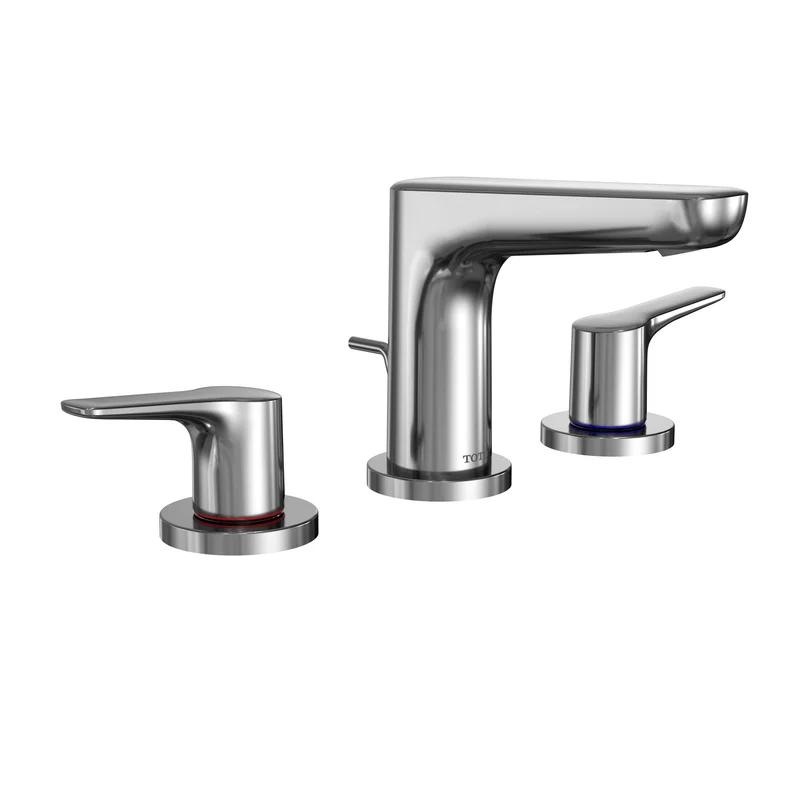 Polished Nickel 11'' Modern Widespread Bathroom Faucet