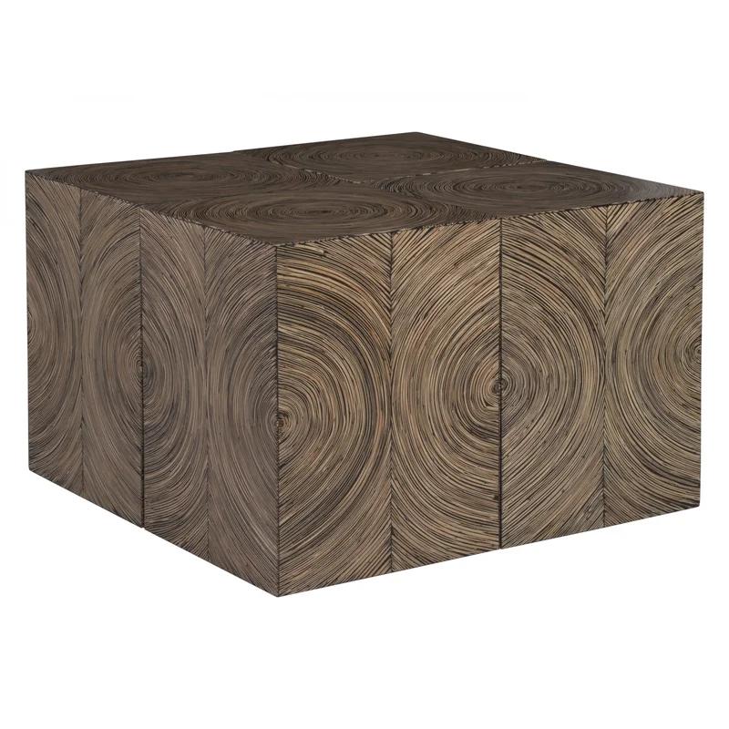 Transitional Black Vine-Inlaid Square Bunching Table