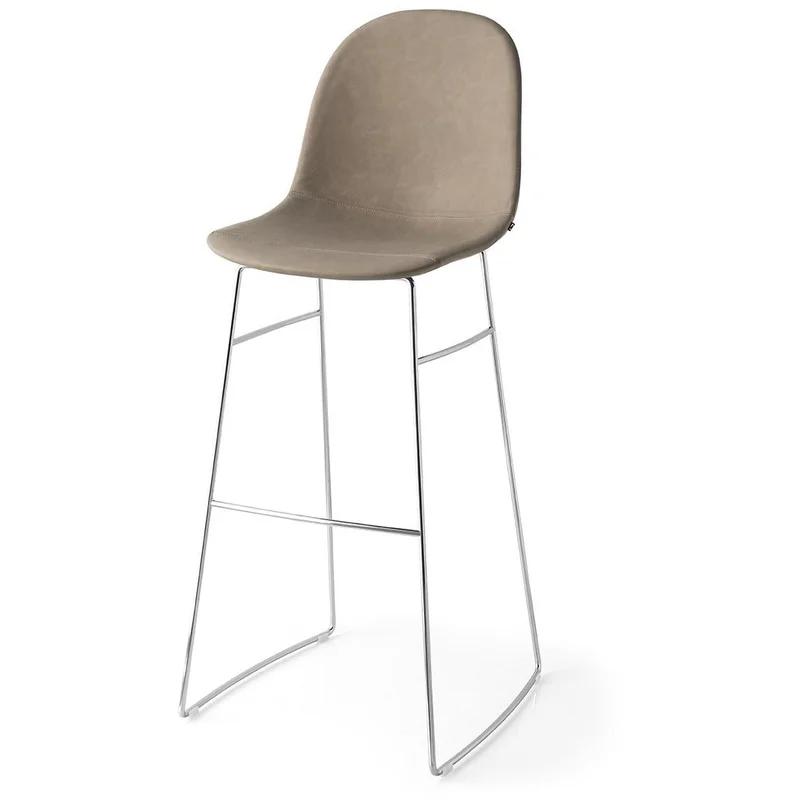 Tan 31.9" Metal Frame Upholstered Bar Stool