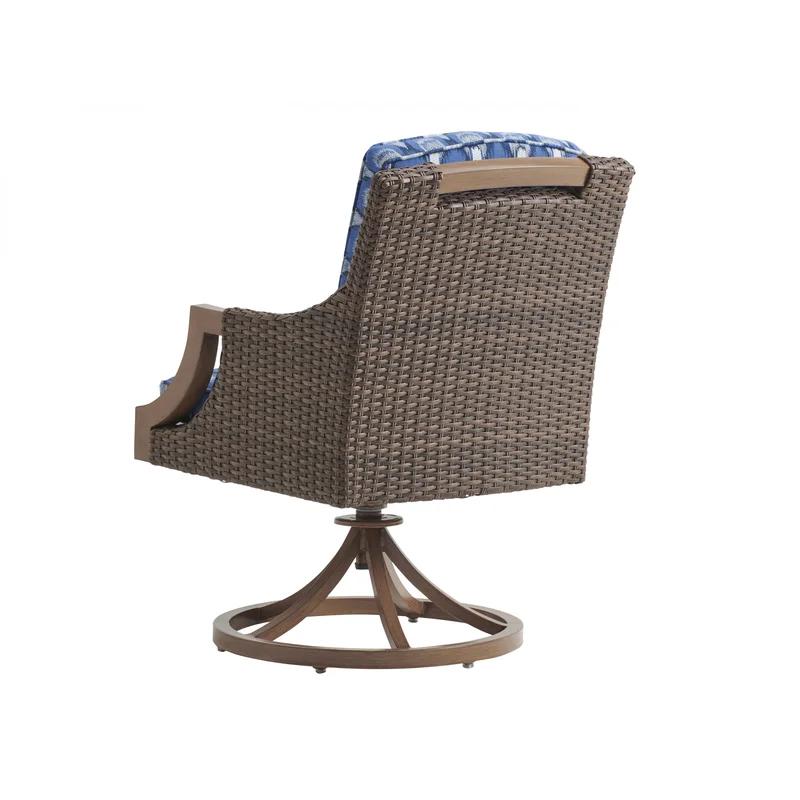 Walnut and Aluminum Swivel Rocker Dining Chair