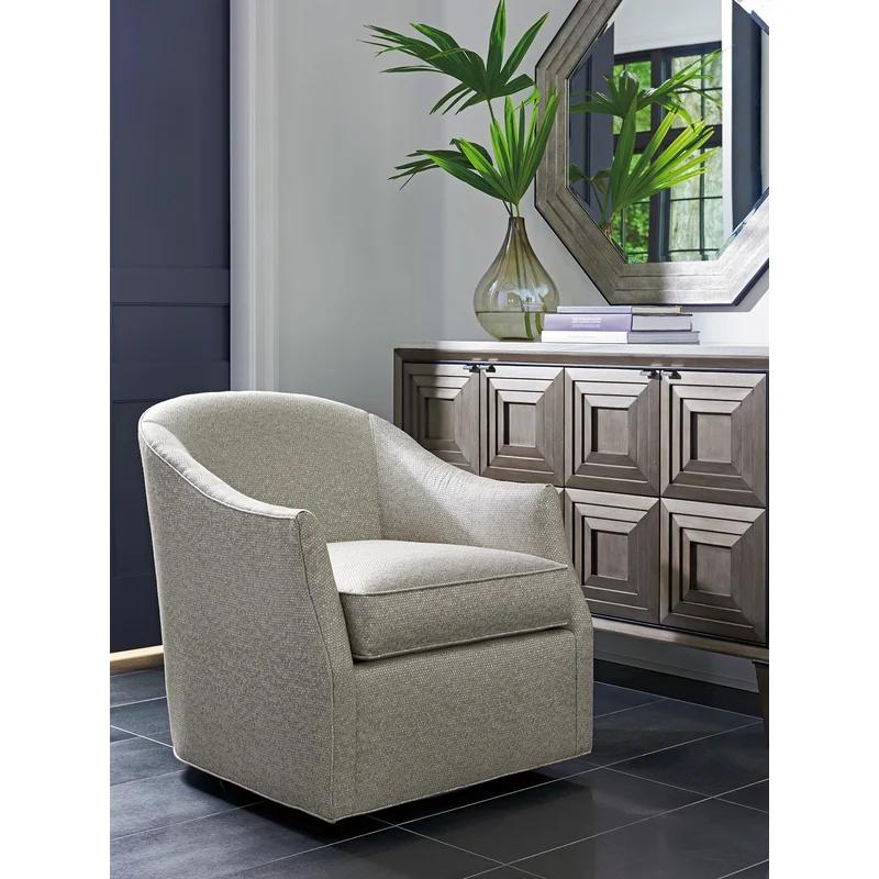 Escala 29.5'' Barrel Swivel Chair in Gentle Flair Back Design