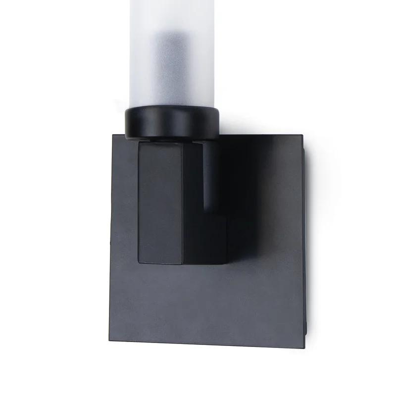 Montecito 12.75" Dimmable Black Iron Cylinder Outdoor Wall Sconce