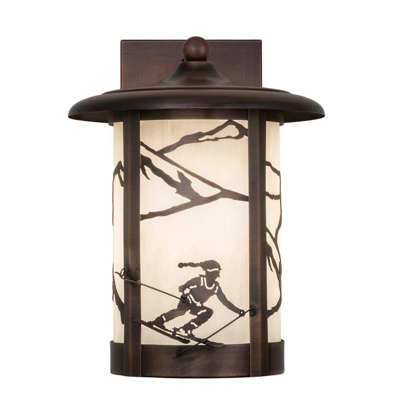 Rustic Lodge Solid Brass Wall Light