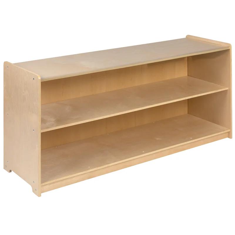 Natural Birch Plywood 2-Section Classroom Storage Cabinet