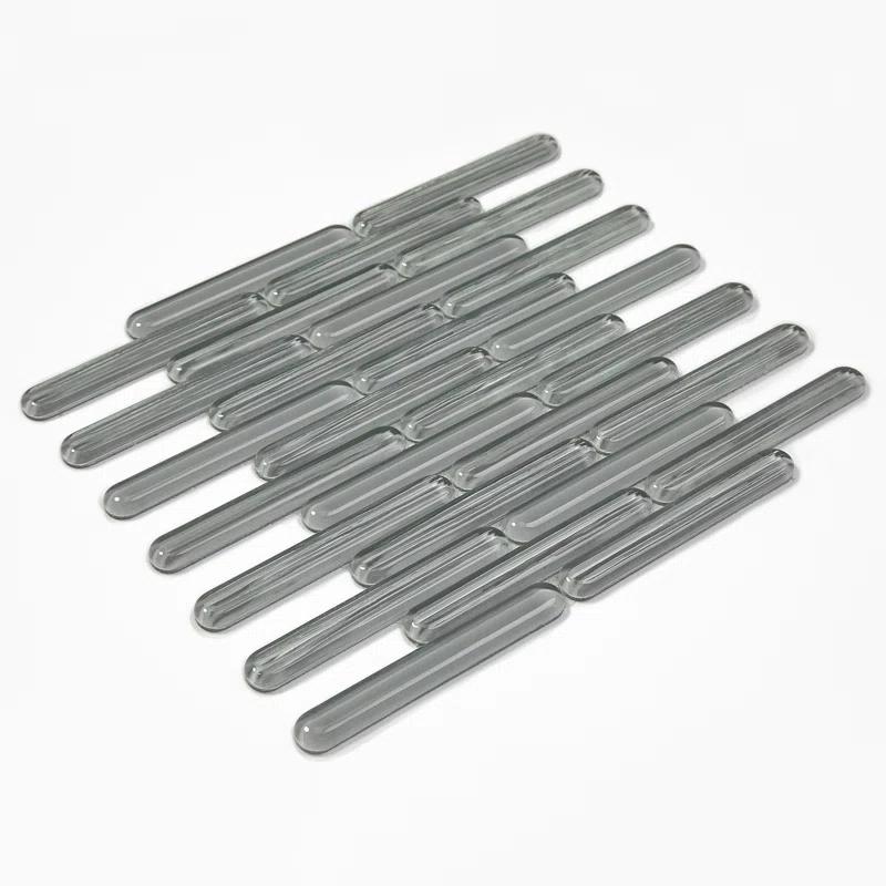 Reed 11.81 in. x 12.04 in. Polished Glass Wall Mosaic Tile (0.98 Sq. Ft. / Each)