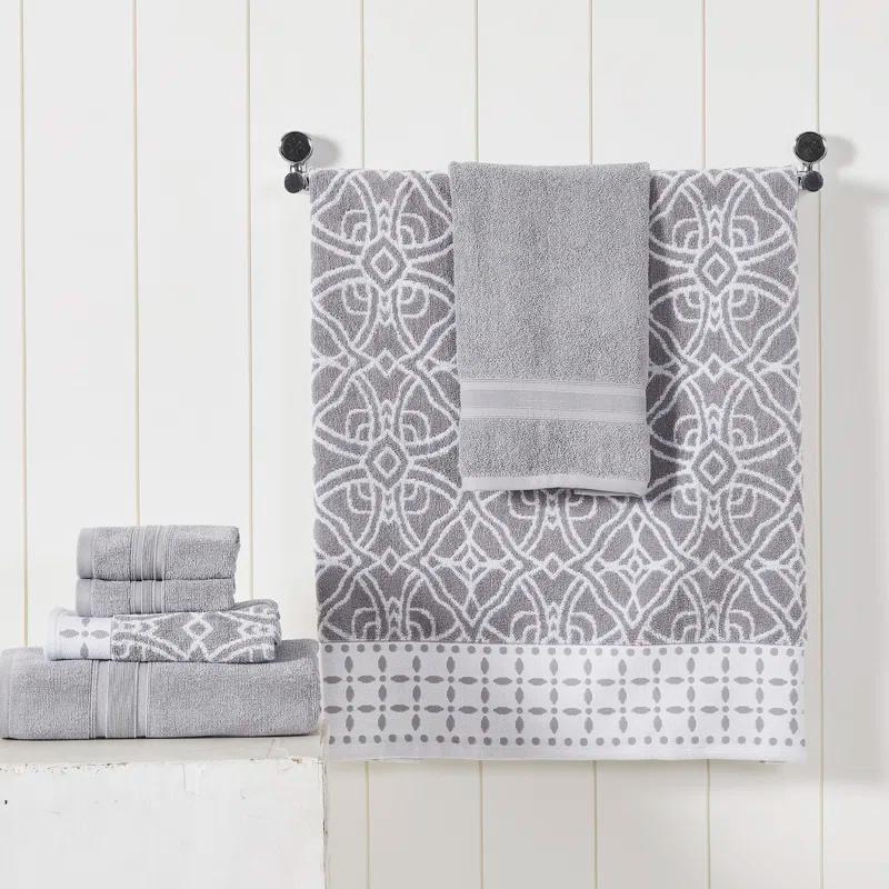 Modern Threads Modern Threads 6 Piece Set, 2 Bath Towels, 2 Hand Towels, 2 Washcloths Yarn Dyed Jacquard/Solid Towel Set Charlize