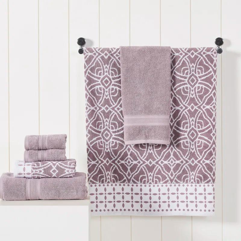 Modern Threads Modern Threads 6 Piece Set, 2 Bath Towels, 2 Hand Towels, 2 Washcloths Yarn Dyed Jacquard/Solid Towel Set Monroe
