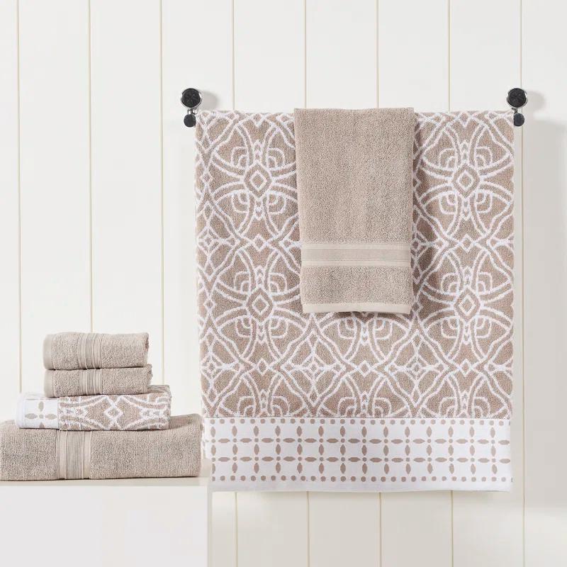 Modern Threads Modern Threads 6 Piece Set, 2 Bath Towels, 2 Hand Towels, 2 Washcloths Yarn Dyed Jacquard/Solid Towel Set Monroe