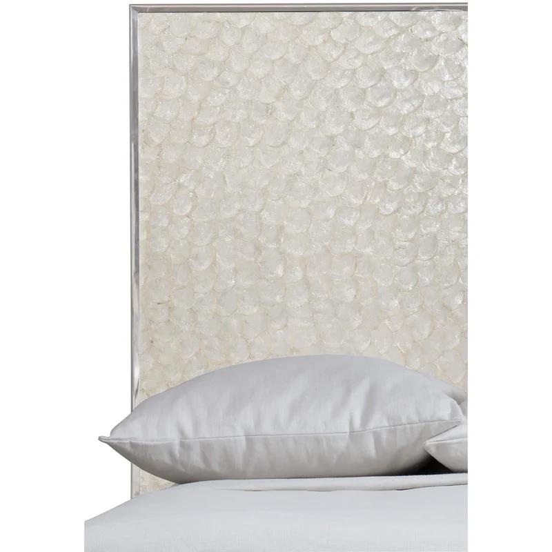 Helios King Capiz Shell Panel Bed with Stainless Steel Frame