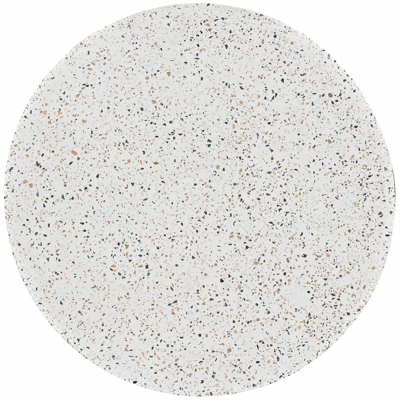 Luxurious White Terrazzo Round Side Table with Protective Top Coat