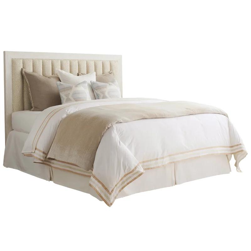 Cambria Cream Leather Queen Upholstered Headboard