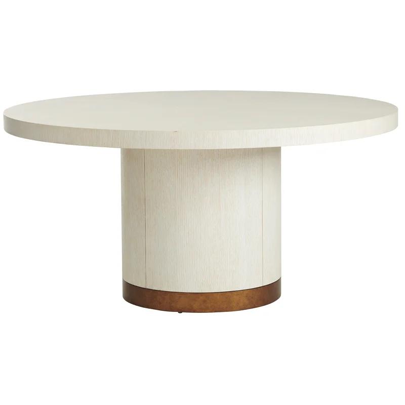 Carmel 60" Gold and Cream Round Marble-Top Dining Table