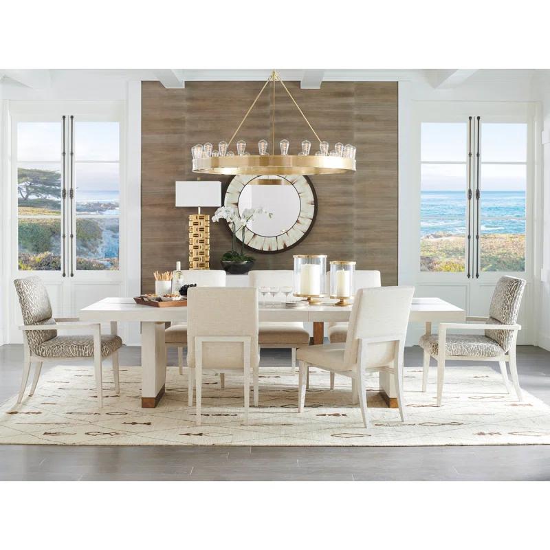 Carmel Vista Gold-Cream Extendable Rectangular Dining Table