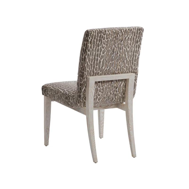 Carmel Elegance Brown Leather Upholstered Wood Side Chair