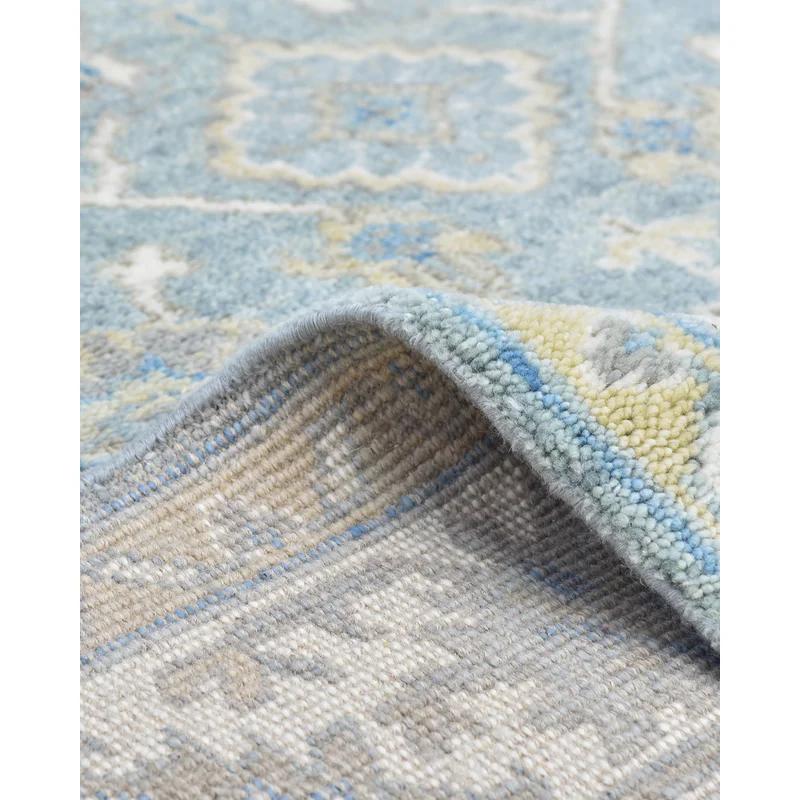 Elysian Light Blue Hand-Knotted Wool 9' x 12' Area Rug