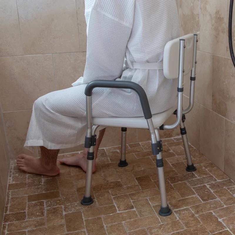 Hercules 300 Lb. Capacity Teal Adjustable Shower Chair with Arms