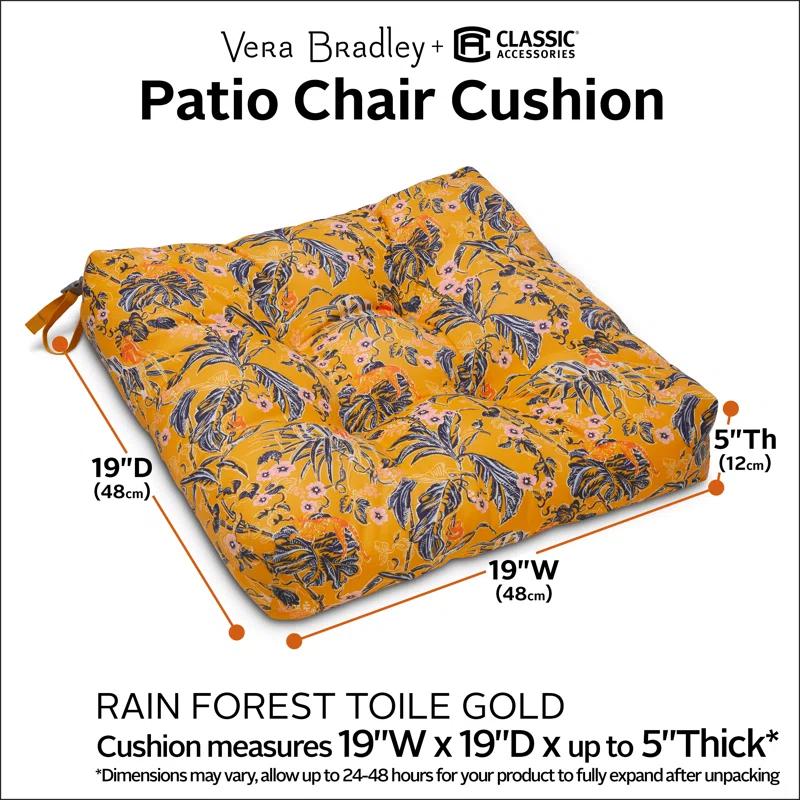 Vera Bradley Vera Bradley by Classic Accessories Water-Resistant Patio Chair Cushions (Set of 2)