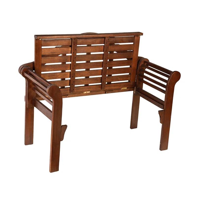 Eco-Friendly Lutyens Eucalyptus Wood Garden Bench in Natural Finish