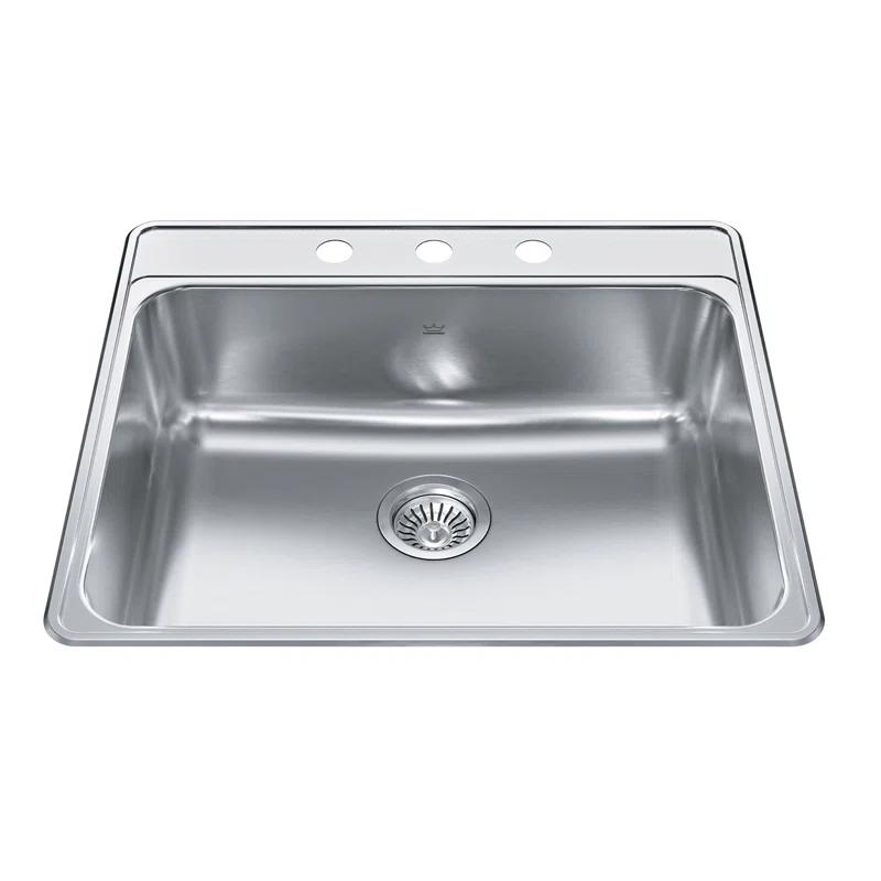 Creemore 25'' L Drop-In Single Bowl Stainless Steel Kitchen Sink