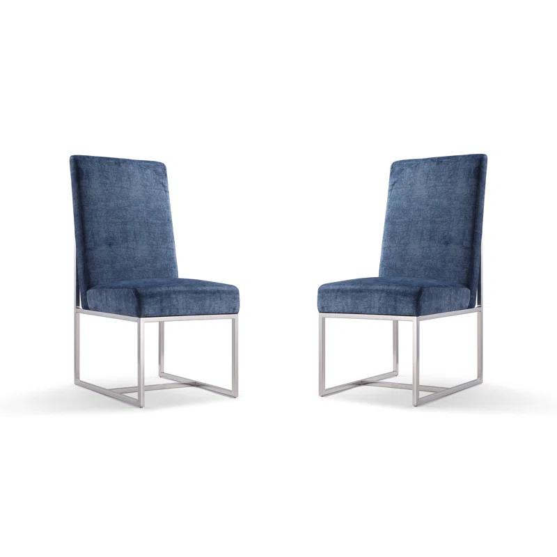 Element Velvet Upholstered Metal Side Chair