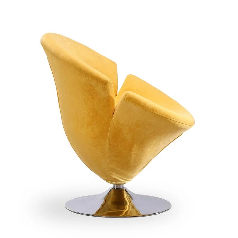 Everly Quinn Aanayah Velvet Swivel Barrel Chair