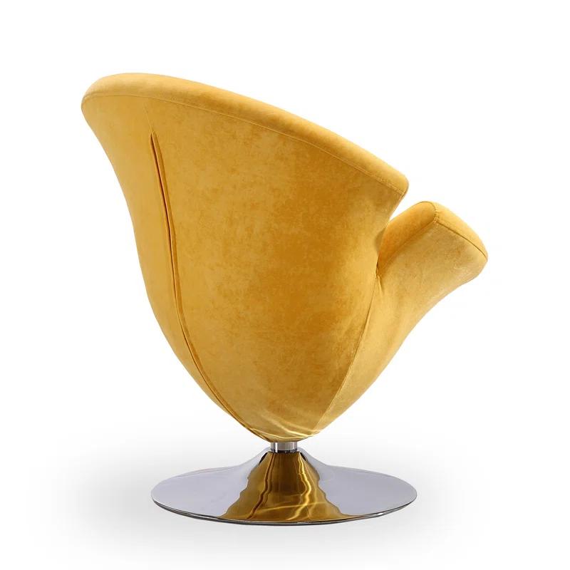Everly Quinn Aanayah Velvet Swivel Barrel Chair