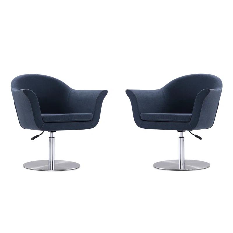 Orren Ellis Hillian Upholstered Swivel Armchair (Set of 2)