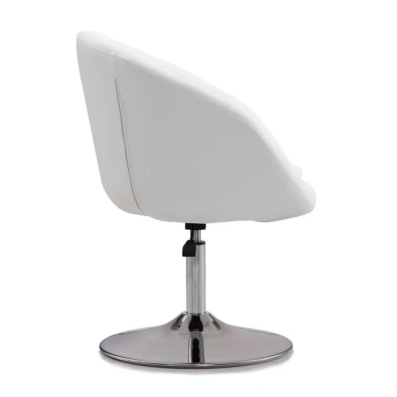 Faux Leather Swivel Barrel Chair