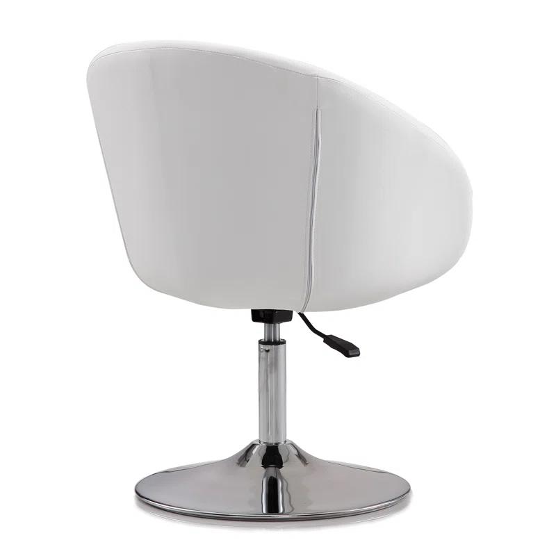 Faux Leather Swivel Barrel Chair