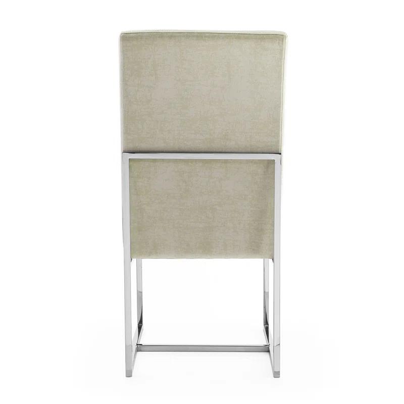 Hillegas Velvet Upholstered Metal Side Chair