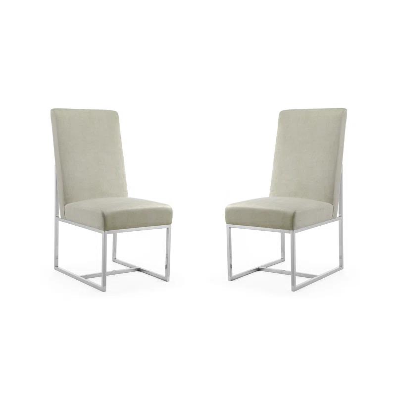 Hillegas Velvet Upholstered Metal Side Chair