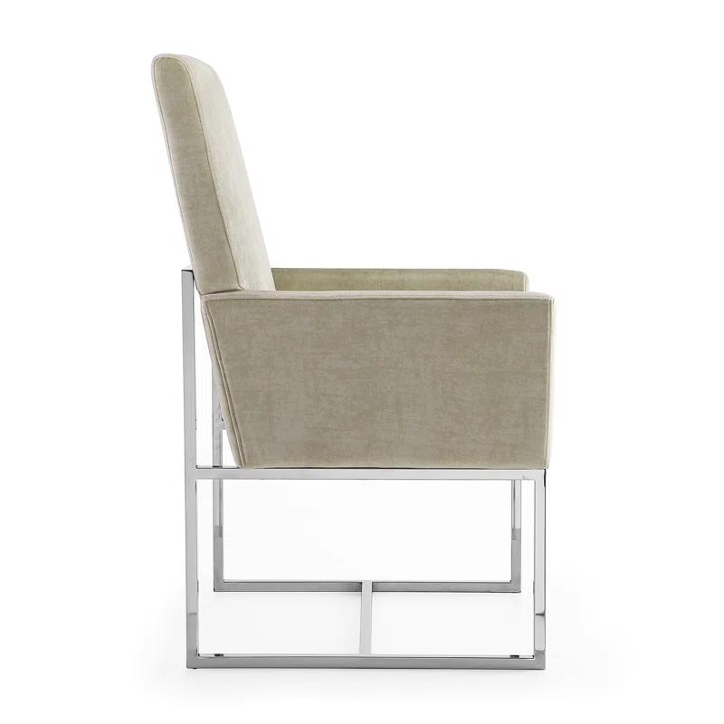 Orren Ellis Bejarano 18.9'' H Velvet Upholstered Metal Armchair