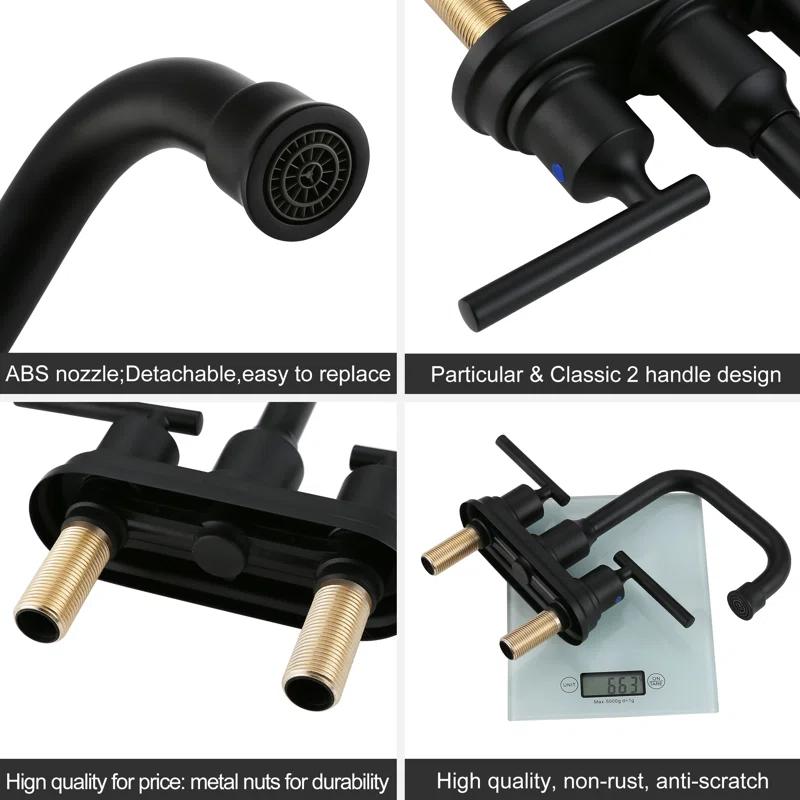 Centerset 2-handle Bathroom Faucet with Drain Assembly