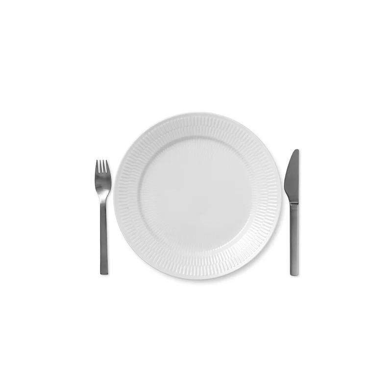 Elegant Winter White Porcelain Dinner Plate, Handcrafted & Microwave-Safe