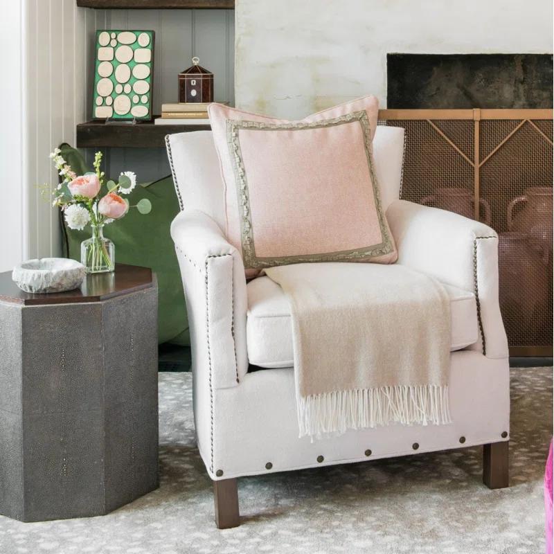 Modern Round Walnut and Faux Shagreen Coffee Table