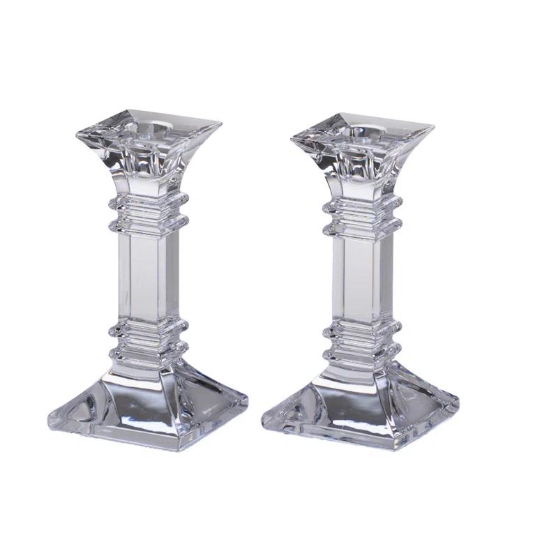 Marquis by Waterford Treviso 2 Piece Crystal Tabletop Candlestick Set (Set of 2)