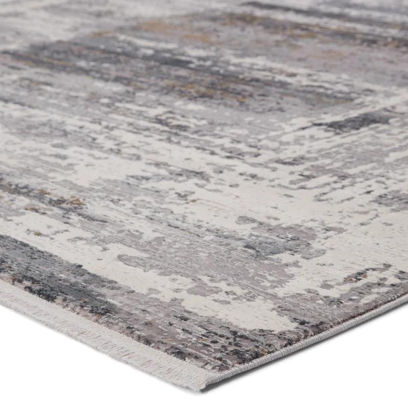 Rialto Gray and White Abstract Wool Runner Rug