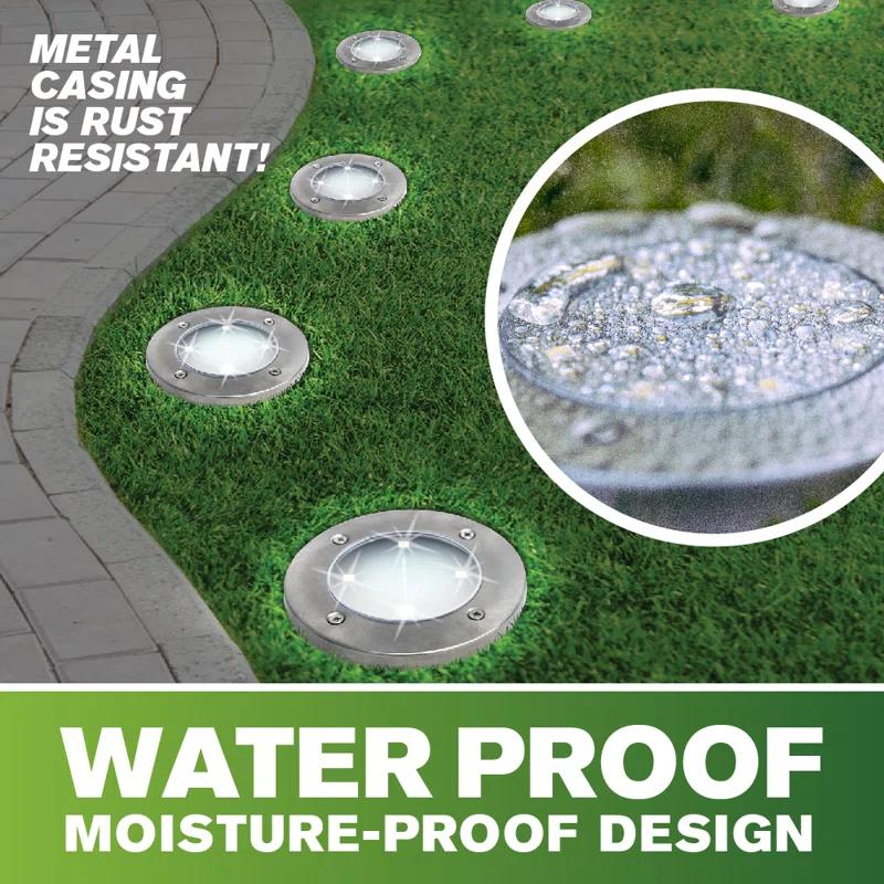 Bell + Howell Solar Powered Integrated LED Metal Disk Light Pack (Set of 4) (Set of 4)