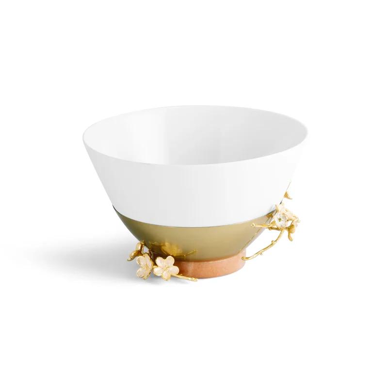 Handmade Cherry Blossom 32oz Ceramic Serving Bowl with Pedestal