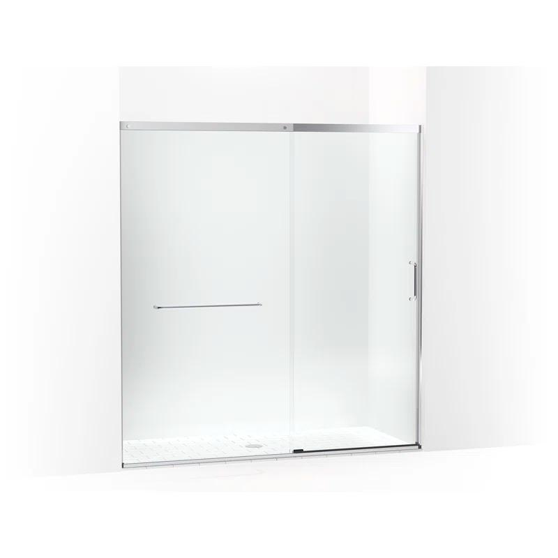 Sliding Shower Door, 75-1/2-In H X 68-1/4 - 71-5/8-In W, With Heavy 5/16-In Thick Crystal Clear Glass