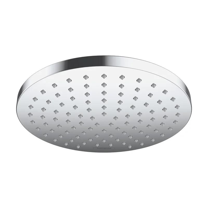 Modern Jet Black 8'' Rain Showerhead with Chrome Filter