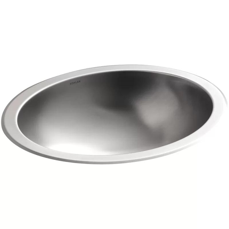 Bachata Luster Finish Stainless Steel Oval Bathroom Sink