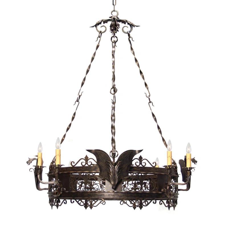 Dragone Gilded Tobacco 8-Light Gothic Chandelier