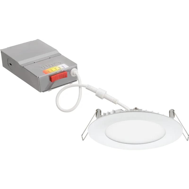 Wafer 4'' Brushed Nickel LED Recessed Lighting Kit with Switchable Color