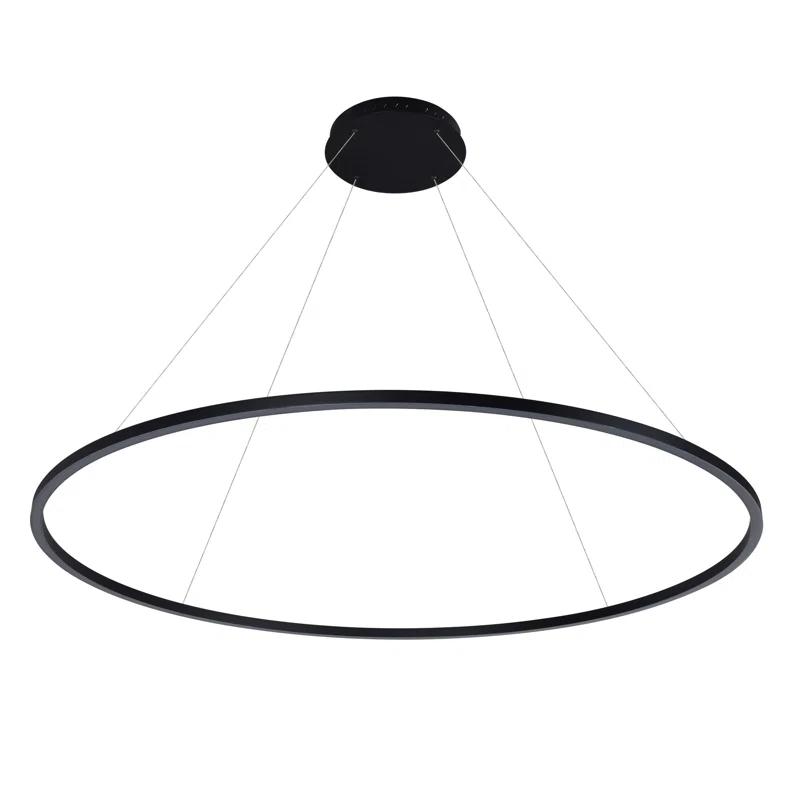 Tania Sleek Circular Adjustable LED Chandelier in Black