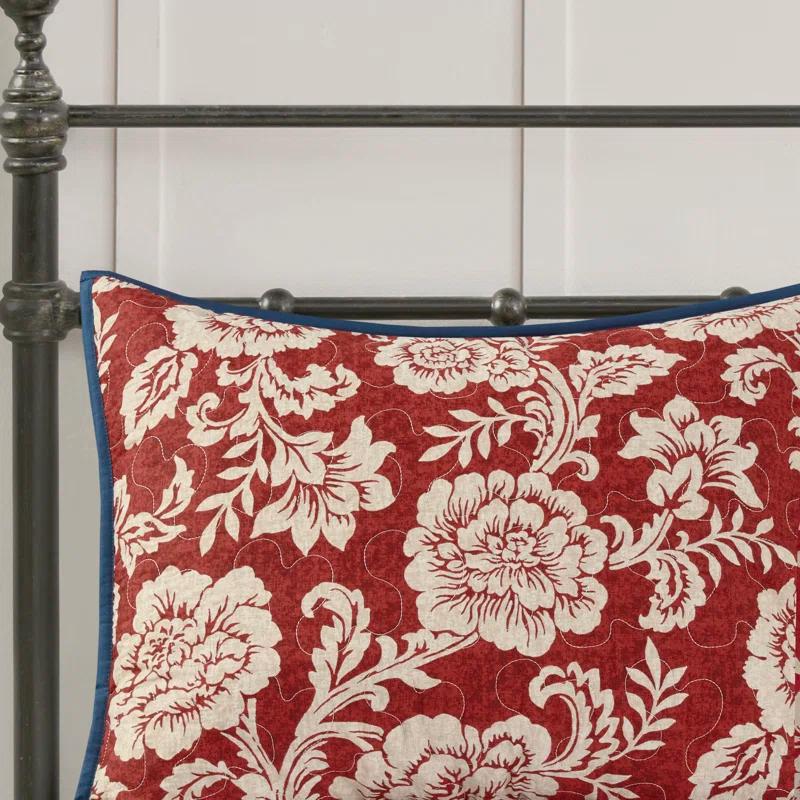 Madison Park Lucy Reversible Cotton Twill Quilt Set with Throw Pillows