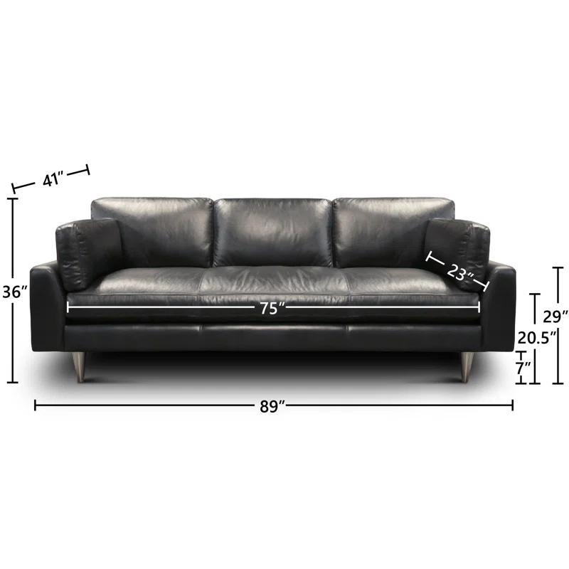 Hello Sofa Home Skyline 89'' Leather Sofa