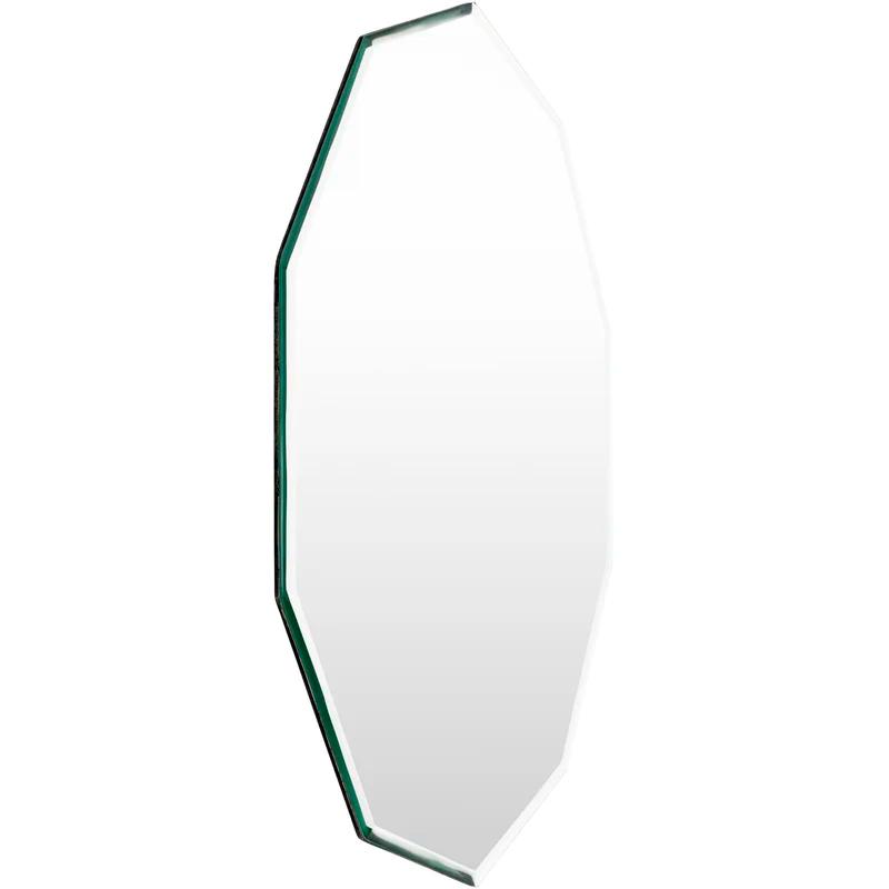 Morgana Faceted Oval 48" x 24" Frameless Beveled Wall Mirror